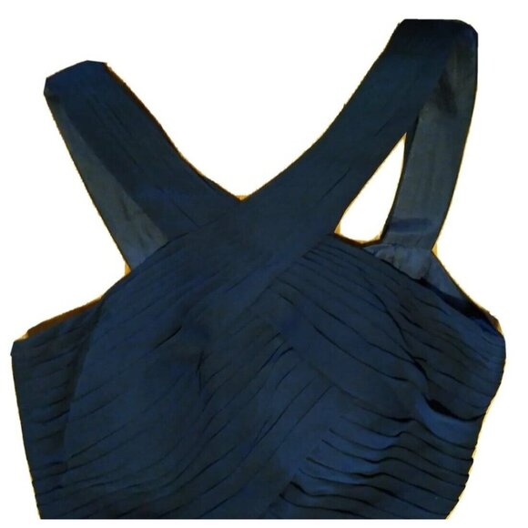 Azazie Womens Sz C 10 Dress Formal Prom Dark Blue Sleeveless Maxi Flowy Back Zip - Picture 5 of 7